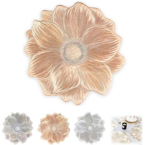 Set De Table - Pvc Floral Imperméable Résistant À Lhuile - 38 X 38 Cm - Antidérapant - Lot De 4 (1/5)