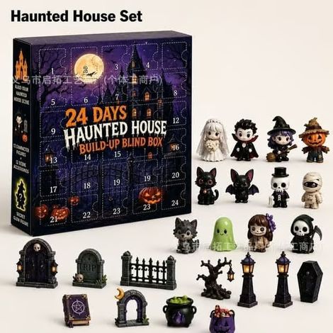Calendrier de l'Avent Père Noël en verre de mer 2026 – Petit Père Noël Compte à rebours de Noël Halloween K Halloween K (1/5)