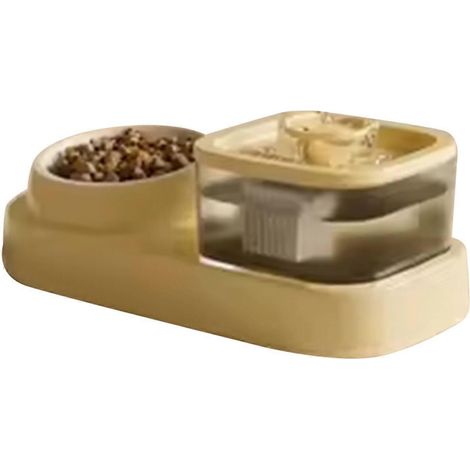 Fontaine à eau 2 en 1 pour animaux de compagnie, filtre automatique, abreuvoir silencieux pour chat, distributeur de nourriture pour animaux, abreuvoir filtrant à recirculation pour chat C (1/5)