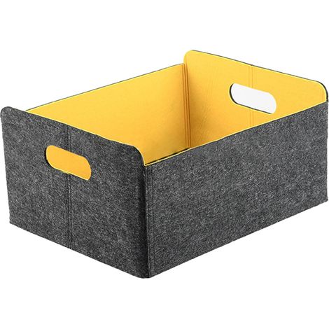 Paniers de rangement en feutre, paniers de rangement en feutre épais, paniers de rangement pliables, boîtes de rangement en feutre (1/5)