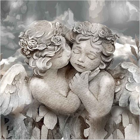 Lupia - Quadro moderno soggiorno camera da letto MONDIE' 31x31 cm ANGELS IN FLOWER MIX (1/4)
