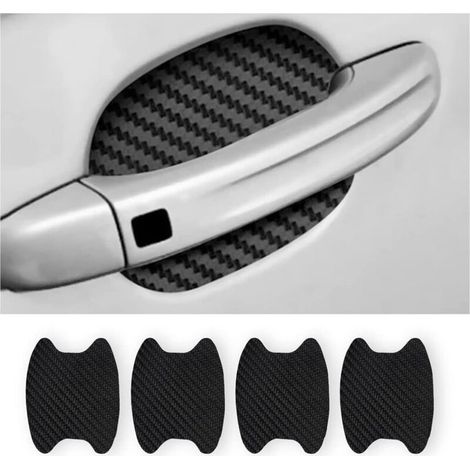 4PCS Exterior Car Stickers, Universal Anti-Scratch Carbon Fiber Protective Film for Car Door Handle, Suitable for Most Car Door Handles (Black)