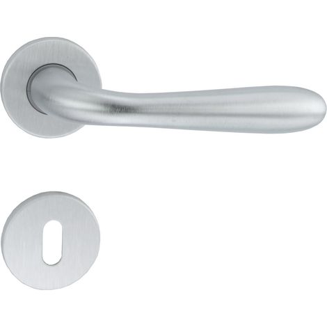 1PZ MANIGLIA GOCCIA CON ROSETTA CROMO SATINATO (1/2)