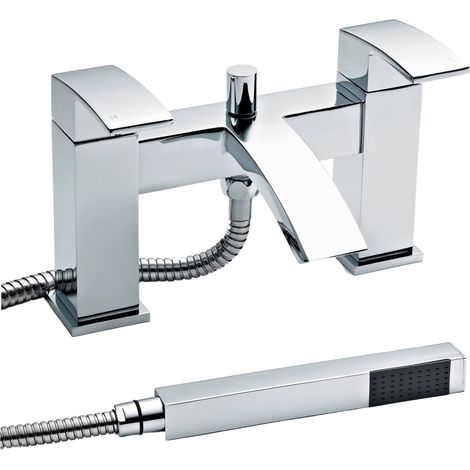 Nuie Vibe Bath Shower Mixer Tap Pillar Mounted - Chrome (1/2)