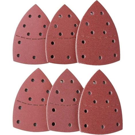 Triangles de Ponçage, Papier de Verre pour Bosch PSM 100A, PSM 160, PSM 200 AES, PSM 18, PDA 180, PSM 160 A/PSM 80/PRIO, 105 mm x 152 mm, Lot de 60, Grain P40/60/80/120/180/240 (1/4)