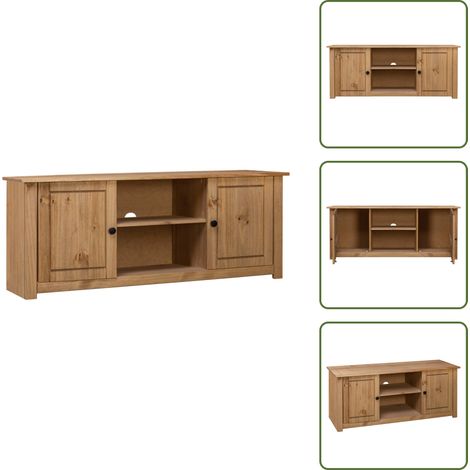 Meuble TV 120x40x50 cm Bois de pin massif Gamme Panama - Meuble Tv - Meuble Tv Bois - Meuble Tv Rustique - Meuble Tv Retro - Rangement Salon