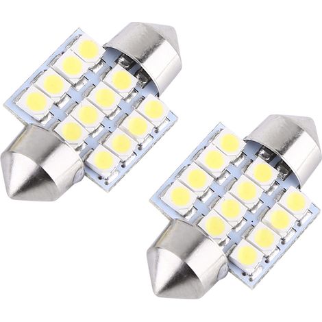 Projecteurs LED 12V 12SMD pour Plafonnier Intérieur de Voiture (Lot de 2) (1/5)