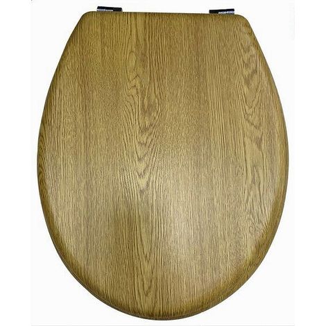 Trade Shop - COPRIWATER UNIVERSAL LEGNO TAVOLETTA BAGNO WC CERNIERE IN ACCIAIO INOX 52953A - (1/2)