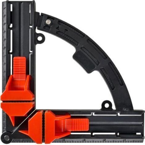 Black Multi-Angle Positioning Clamp, 7" x 7", 30°-90° Adjustable Right Angle Clamp, Suitable for Assembling Shelves and Cabinets, Heavy Duty Fixing Device (1/5)