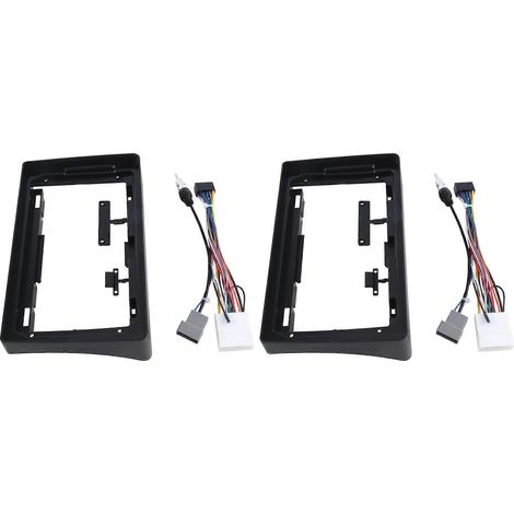 Montagesatz für Autoradio im Nissan Navara D40 (2006-2012) mit 2 x 9-Zoll-Rahmen und Konsolenblendenadapter.