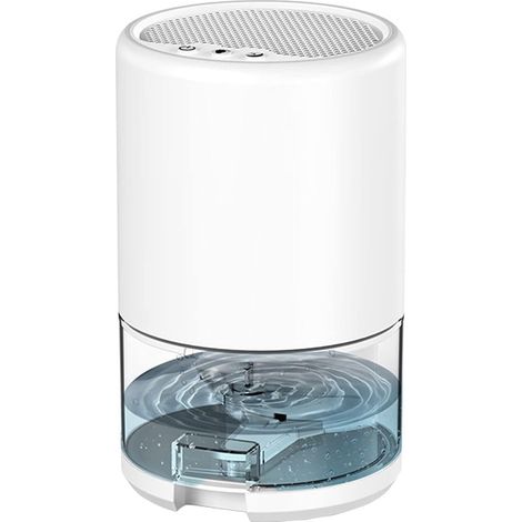 Déshumidificateur, Portable 1000ml Maison avec Mini Ultra Silencieux Purificateur Combats Condensation, Humide Moule, pour La Cuisine, Chambre, Bureau, Garage, Salle Bains (Blanc) (1/5)