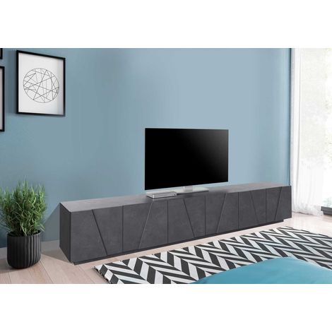 Meuble TV moderne 244 cm gris ardoise Pittsburgh (1/4)