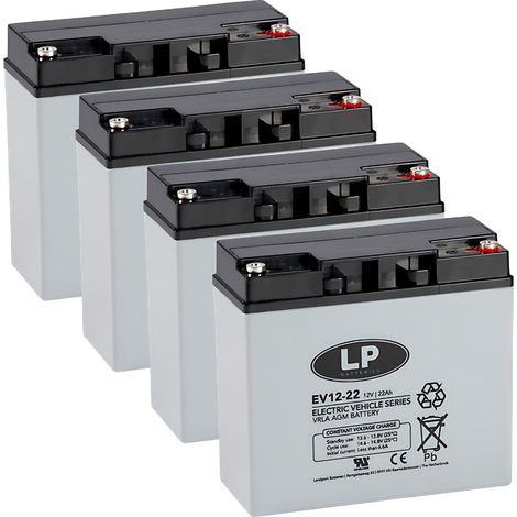 4x AGM Blei Akku 12V - 22Ah kompatibel 48V SCOOTER ROLEKTRO 5 ECO-CITY PLUS 45 (1/5)