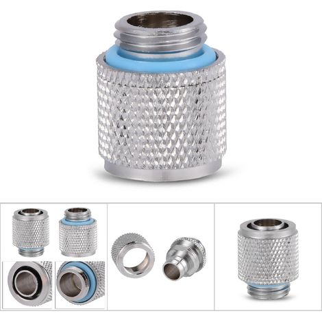 Doppelspülanschlüsse für PC-Kühlung, G1/4-Gewinde, für 9,5 x 12,7 mm Schläuche, Flachkopf (1/5)