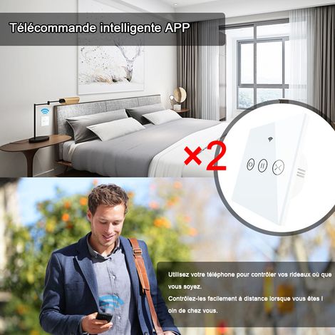 Confezione da 2 interruttori intelligenti per tapparelle, compatibili con Alexa/Google Home/Smart Life, controllo vocale (richiede il filo neutro) (1/4)