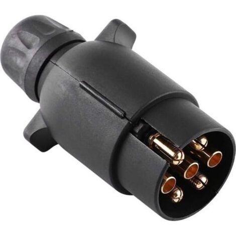 Prise de remorque à 7 broches, prise de remorque électrique 12 V, adaptateur de connecteur de câblage à 7 pôles en plastique de type N (noir)