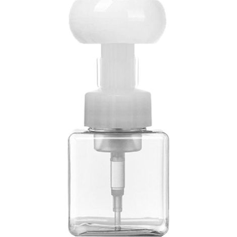 Distributeur de Savon Liquide 250ml en Forme de Fleur, Bouteille Vide à Pompe Moussante Transparente pour Voyage (1/5)