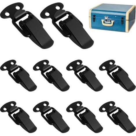 10 Pcs Loquet a Bascule, Fermeture à Levier 50mm avec Vis, Attache Capot Inox, Pour Coffre Outils, Bascule en Acier Inoxydable pour Boîte Outils Armoire Tiroir - (1/5)