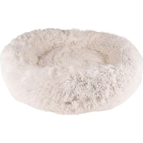 1 - Coussin Pour Chien - Panier Rond - Forme Donut - Confort Doux - Pour Animaux De Compagnie - Blanc - 50x50cm (1/5)
