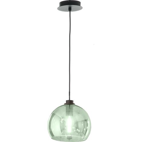 Suspension moderne en verre et métal Verve 4 - Vert foncé (1/2)