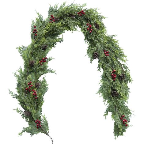 Guirlande De Noël Artificielle - 274 Cm - Feuillage PE PVC - Branches Souples En Colle Souple Et Rotin Artificiel - Pour Intérieur Extérieur - 1 Pièce (1/3)