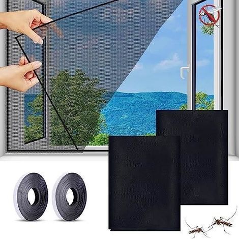 Moustiquaire - Non spécifié - 130x150 cm - 3 Pièces - Fixation Auto-agrippante - Ajustable (1/4)