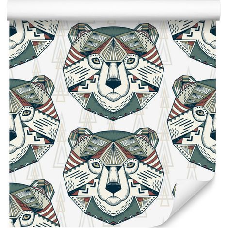 Papel pintado Bears con estampado geométrico para salón y dormitorio, 50x1000 cm. (1/5)