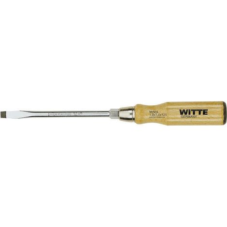 Schwarzer Schlitzschraubendreher mit Holzgriff (45x75)  WITTE 96501
