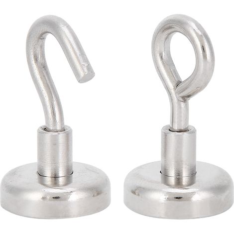 Lot de 2 crochets magnétiques N35 pour cuisine, outil de fixation murale, aimant de pêche, revêtement triple couche, quincaillerie de suspension robuste. (1/5)