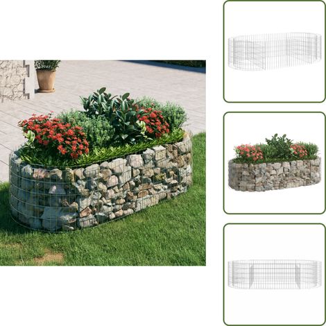 Lit surélevé à gabion Fer galvanisé 200x100x50 cm - Jardiniere En Gabion - Lit Surélevé - Bac Acier - Décoration Extérieur - Fleur Pot (1/5)
