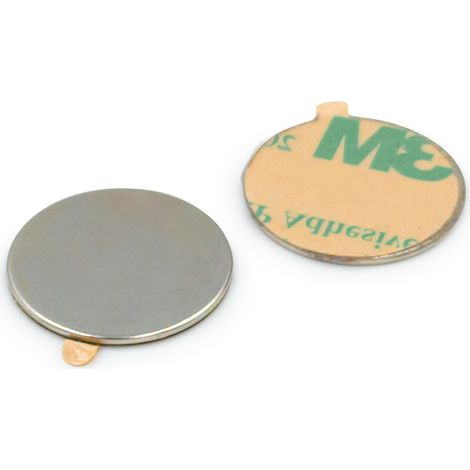 Neodym-Magnet, Zylinder, 20 x 1 mm, 3M-Kleber, selbstklebend, rund, Hunter