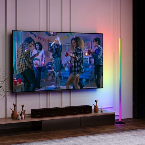 Lampadaire LED RGBIC contrôle APP et télécommande, musique sync, 16 millions de couleurs, modes de scène et minuterieLampadaire d'extérieur (1/5)