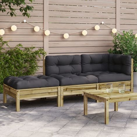 Canapé de jardin,Canapé d'extérieur,Sofa de jardin avec coussins et repose-pied 2 places CFW27746 (1/5)