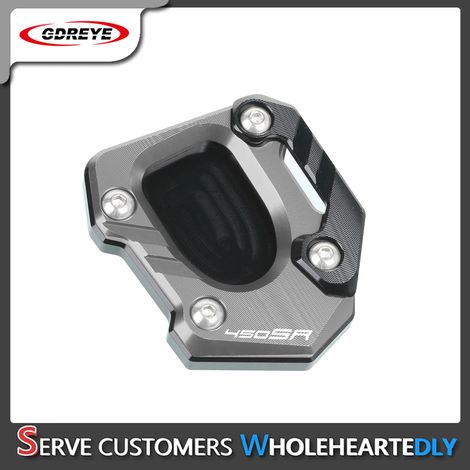 (450SR Gris) Compatible avec les motos CFMOTO 450SR, 450NK et 450CLC : béquille latérale, support, plaque d'extension, repose-pieds et pédale Maxpower. (1/4)