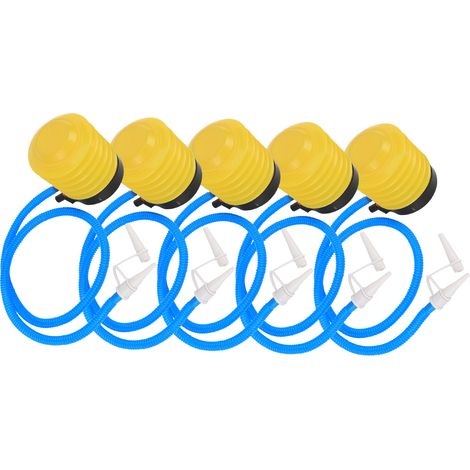 Lot de 5 pompes à pied jaunes pour gonfler les ballons de yoga et de mariage en plastique de 11,4 cm (4,5 pouces).