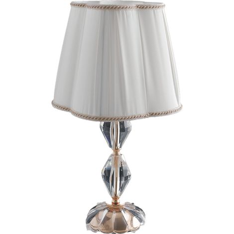 "Lampada da tavolo RIFLESSO in cristallo con dettagli dorati 47 cm."