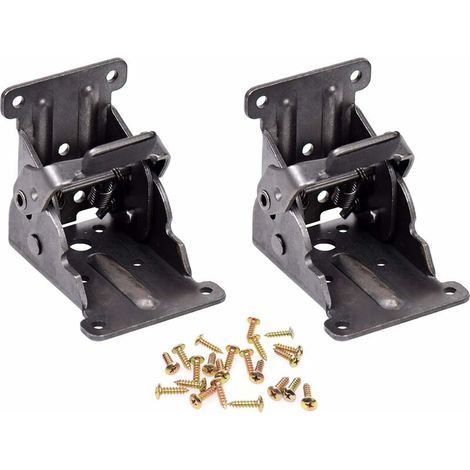 Charnières autobloquantes 2 pièces, accessoires de pied de support pliable, renfort d'angle d'établi pliable avec 20 vis (1/5)