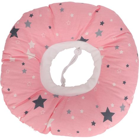 Oreiller perforé en forme de beignet, soutien de tête rose, coton résilient, protection d'oreille pour piercing (1/5)