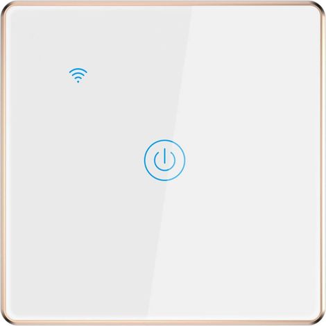 Interrupteur Lumineux Intelligent Étanche 1 Gang – Support Cadre Aluminium Doré, Commande Vocale et Sans Fil, Idéal pour Chambre d’Hôtel ou Bureau (1/5)