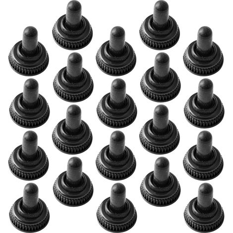 30 Pièces Capuchon Étanche en Silicone Noir pour Bouton-poussoir 6mm, Résistant aux Intempéries Bord Fileté et Design Antidérapant, pour Machines et Boîtiers de Commande Extérieurs (1/5)