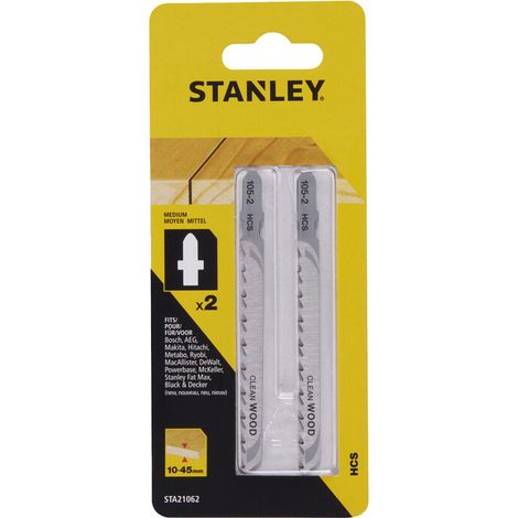 PIRANHA STANLEY STA21062 (X21023) 2 LAME LEGNO RETT.T/MEDIO ATT. A T- STANLEY- 1,0 confezione