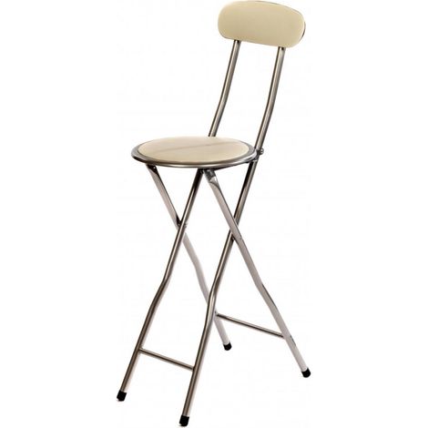 Oypla White Padded Folding High Chair Breakfast Kitchen Bar Stool Seat (1/5)