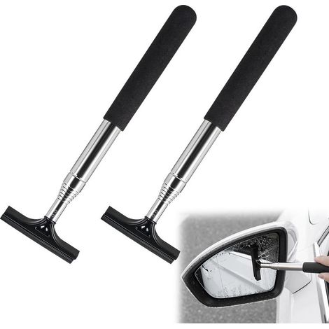 Lot de 2 Raclette de Nettoyage Extensible, Mini Essuie Glace de Rétroviseur Rétractable (1/4)