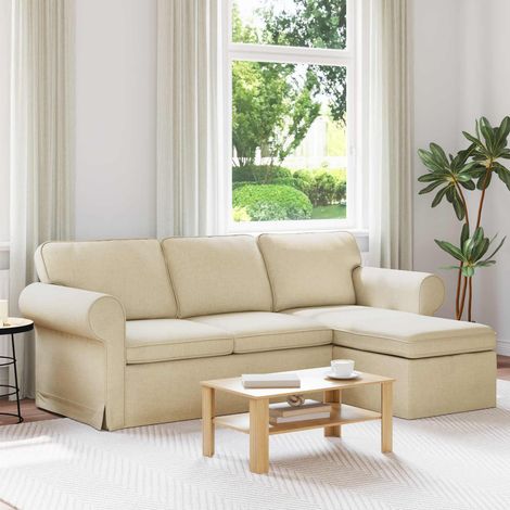 Sofa Creme 215 x 138 x 80 cm Stoff