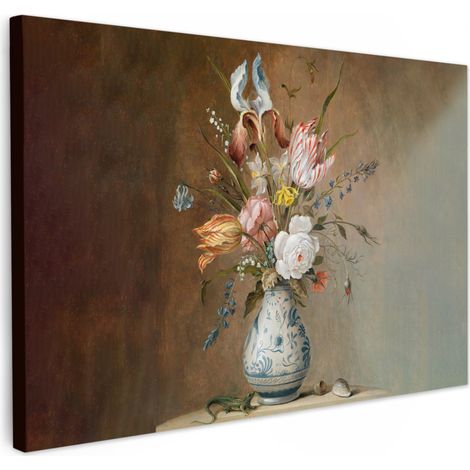 TABLEAU SUR TOILE Maîtres anciens - Fleurs - Balthasar van der Ast Toile Peinture Grand Format XXL 150x100 cm