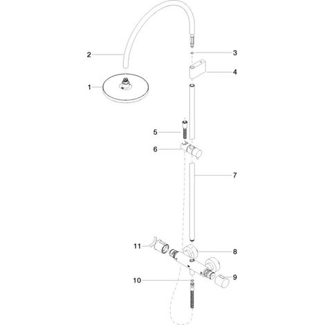 DORNBRACHT 34459809-27 Showerpipe avec thermostat de douche VAIA