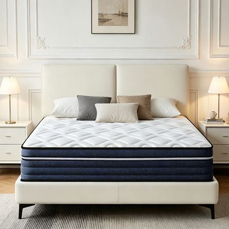 Matelas 90x200 cm - Matelas Hybride Mémoire de Forme - Épaisseur 26 cm - 7 Zone de Confort - Orthopédique - Soutien Iombaire (1/5)