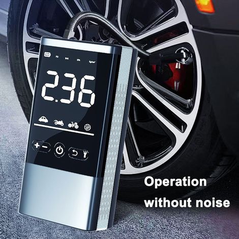 Pompe de gonflage de voiture, pneu à affichage numérique Portable sans fil, avec lumière, pour moto, vélo, Football, basket-ball (1/5)