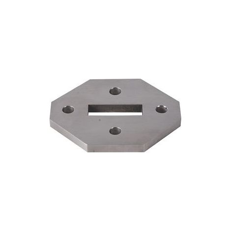 [QUALITE FRANCAISE] - Platine losange pour poteau plat - Longueur 92mm Largeur 75mm - INOX 316 - À visser