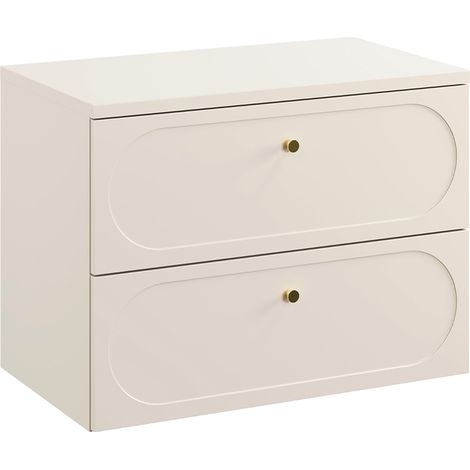 Meuble sous-vasque 80cm plan de toilette Sanae Beige sable